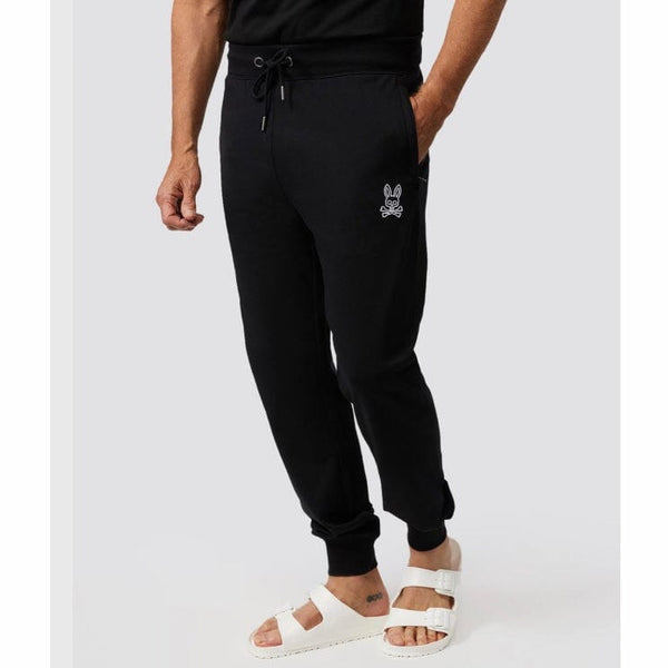 Psycho Bunny Gresham Embroidered Sweatpants (Black) B6P133W1FT