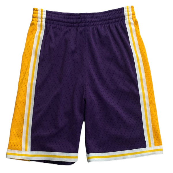 Boys Mitch Ness Nba Los Angeles Lakers Swingman Road Shorts (Purple)