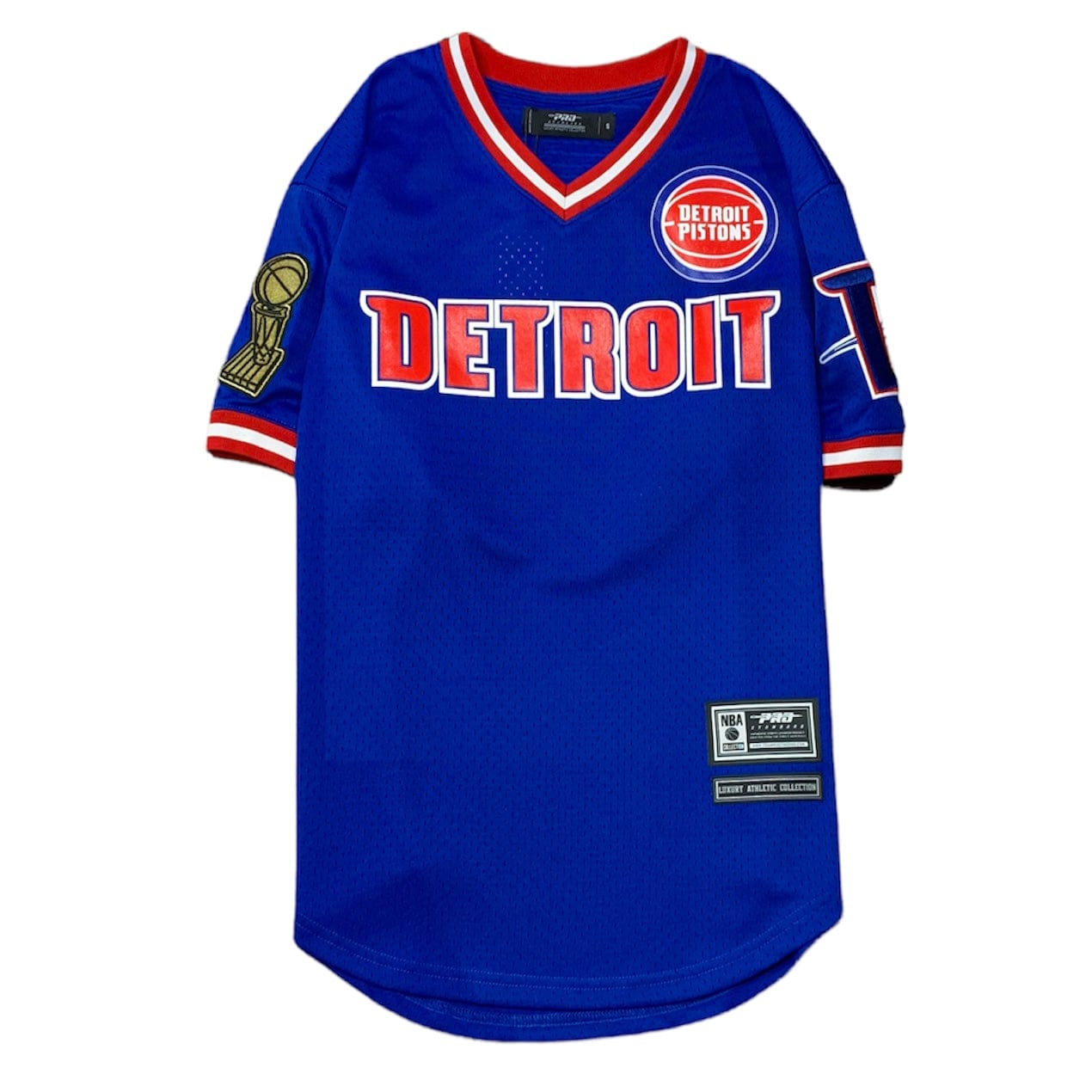 Pro Standard Detroit Pistons V Neck Jersey T Shirt (Royal Blue) BDP153946-RYB