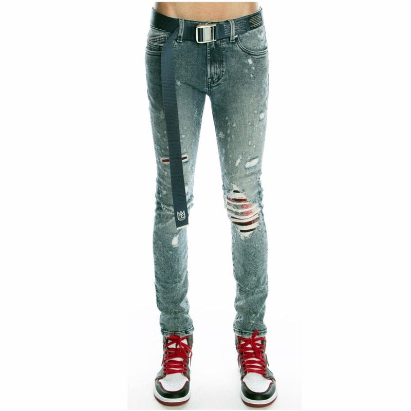 Cult Of Individuality Punk Super Skinny Stretch Belted Jeans (Grit) 620B9-SS06A