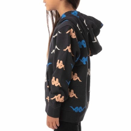 Kids Kappa Authentic Sneek Hoodie (Black Smoke) 34167TW