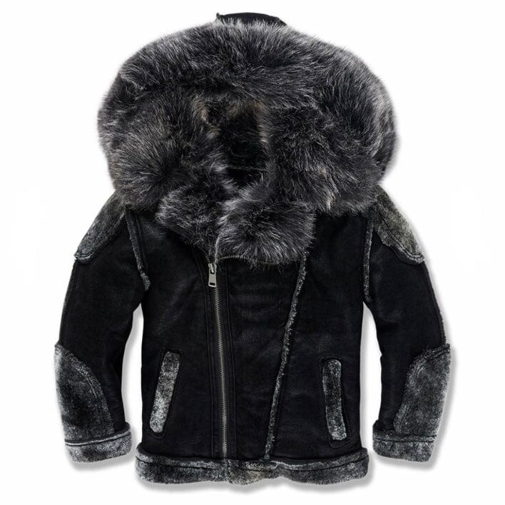 Kids Jordan Craig El Jefe Shearling Moto Jacket (Black) 91536K