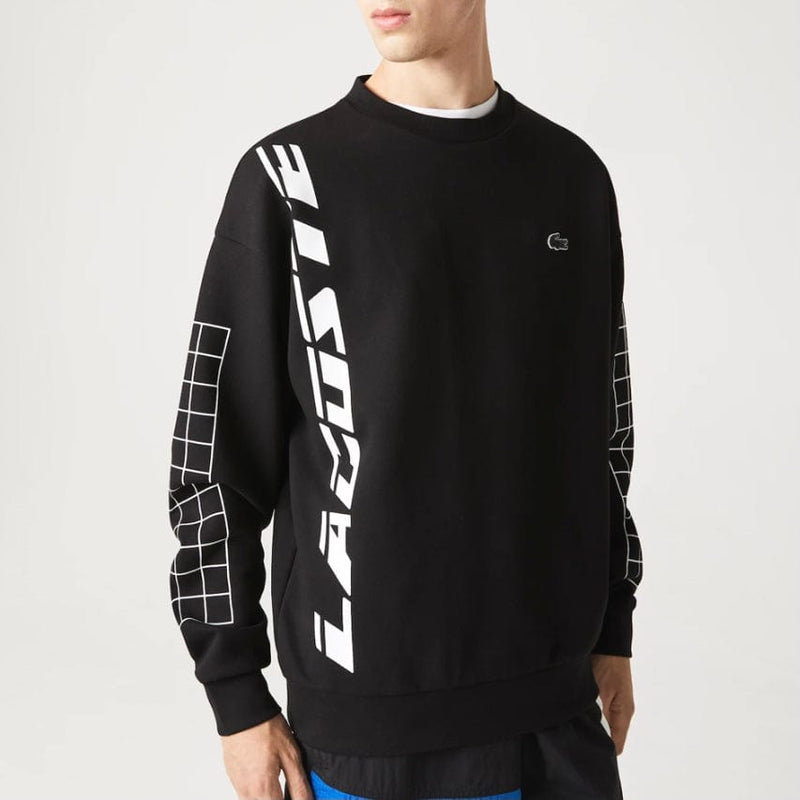 Lacoste Loose Fit Two-Ply Pique Sweatshirt (Black) SH0068-51