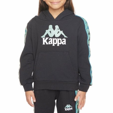 Kids Kappa 222 Banda Rocket Hoodie (Black Smoke/Sage) 311T1JWY