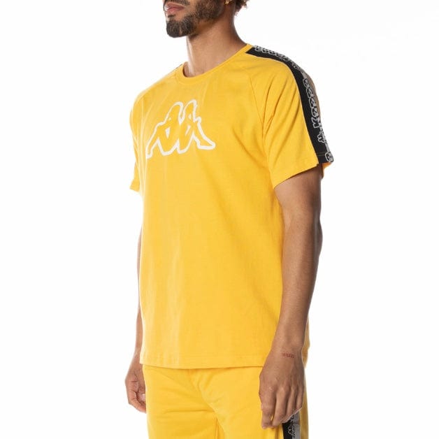 Kappa Logo Tape Davirec T Shirt (Yellow/Grey/Black) 331B8EW