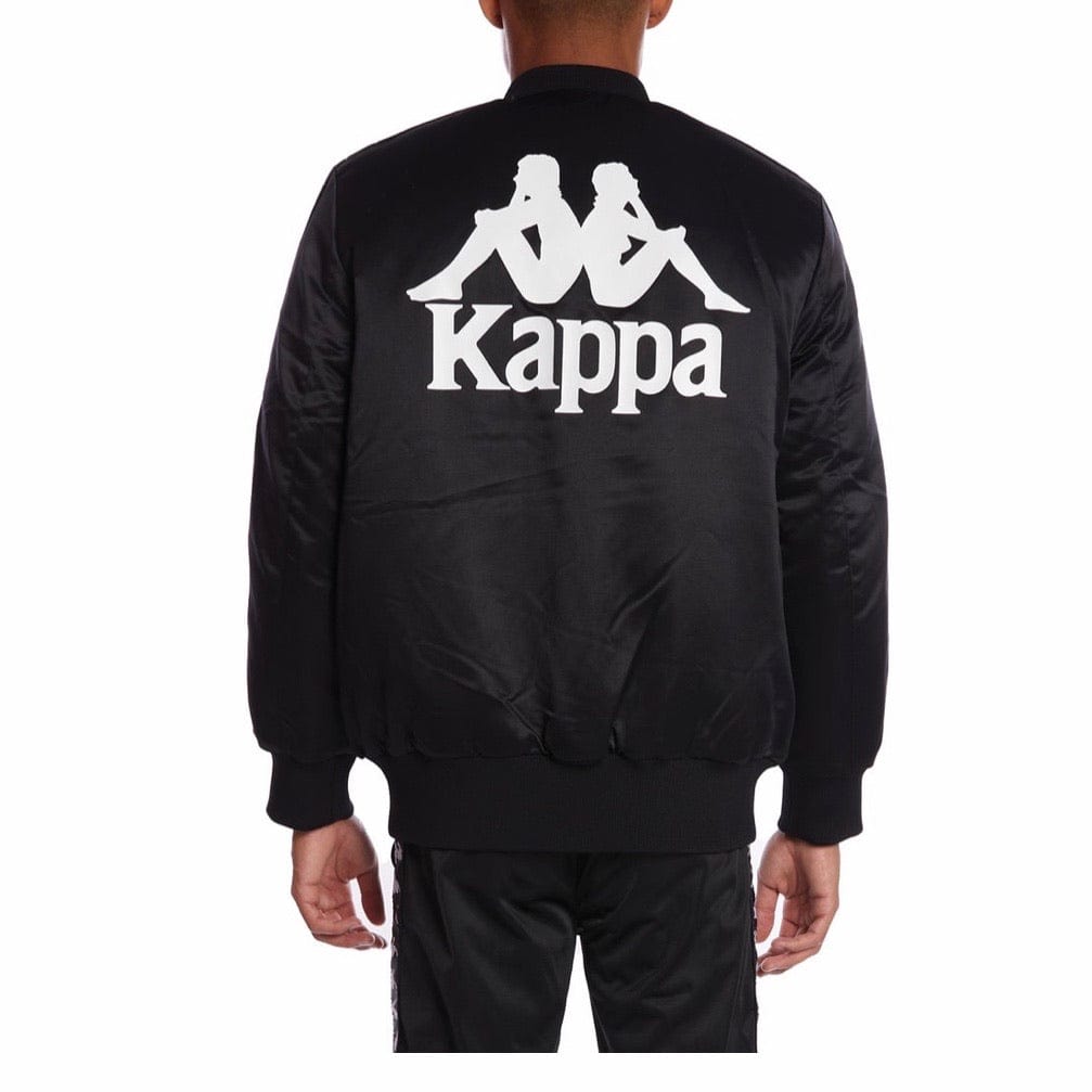 Kappa 222 Banda Bawer Bomber Jacket (Black/White)