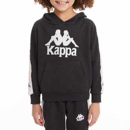 Kids Kappa 222 Banda Hurtado 4 Hoodie (Black Smoke) 35182ZW