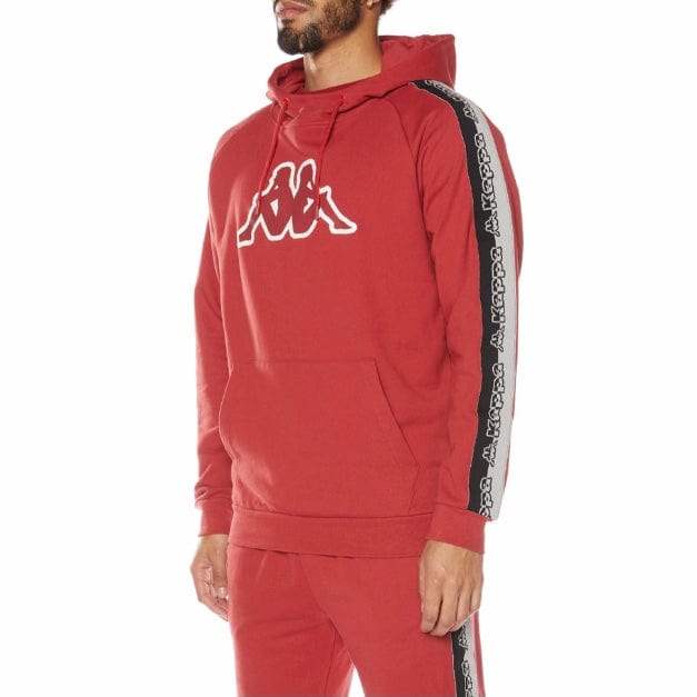 Kappa Logo Tape Dapet Hoodie (Red/Grey/Black) 33194WW