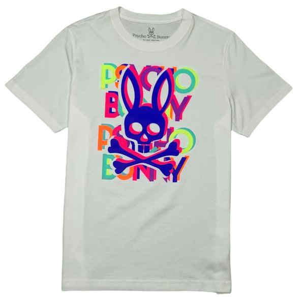 Psycho Bunny Hudson Multicolor Tee (White) B6U209S1PC