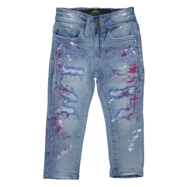 Kids Jordan Craig Sean Paint Jeans (Arctic Wash) JM3432K