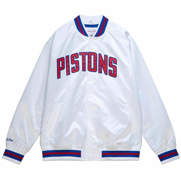 Mitchell & Ness Nba Detroit Pistons Lightweight Satin Jacket (White)