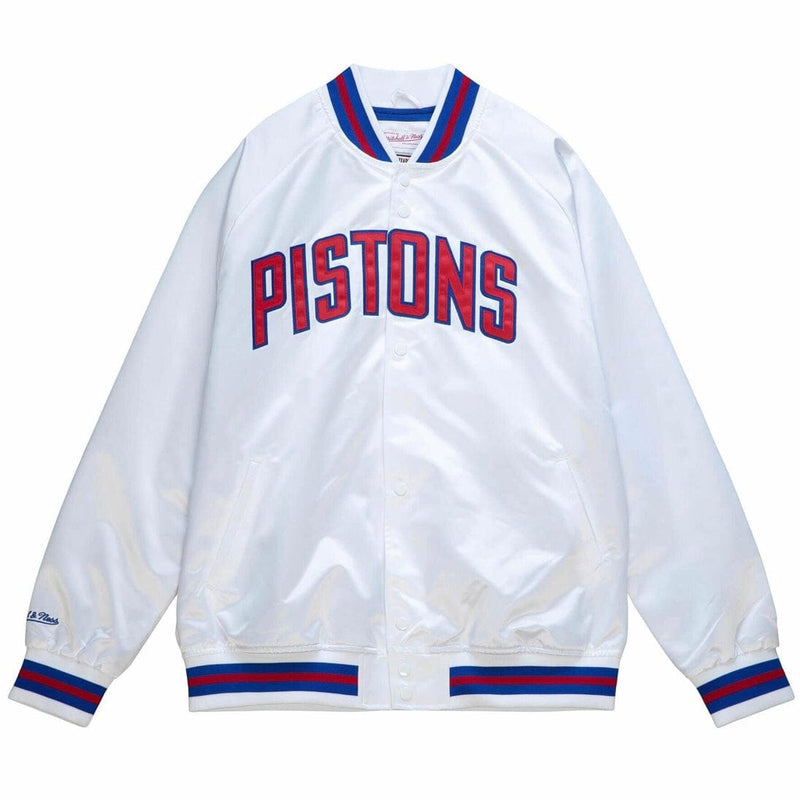Mitchell & Ness Nba Detroit Pistons Lightweight Satin Jacket (White)