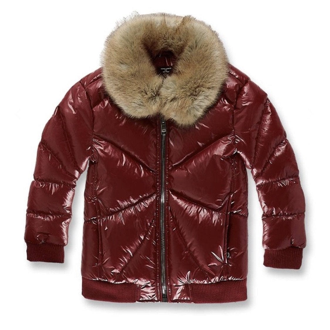 KIDS JORDAN CRAIG BUBBLE COAT W FAUX TRIM WINE