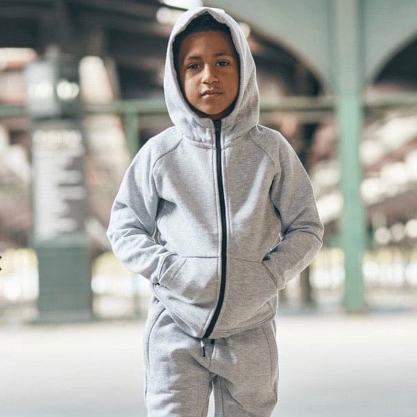 Kids Jordan Uptown Zip Up Hoodie (Heather Grey) 8521HB