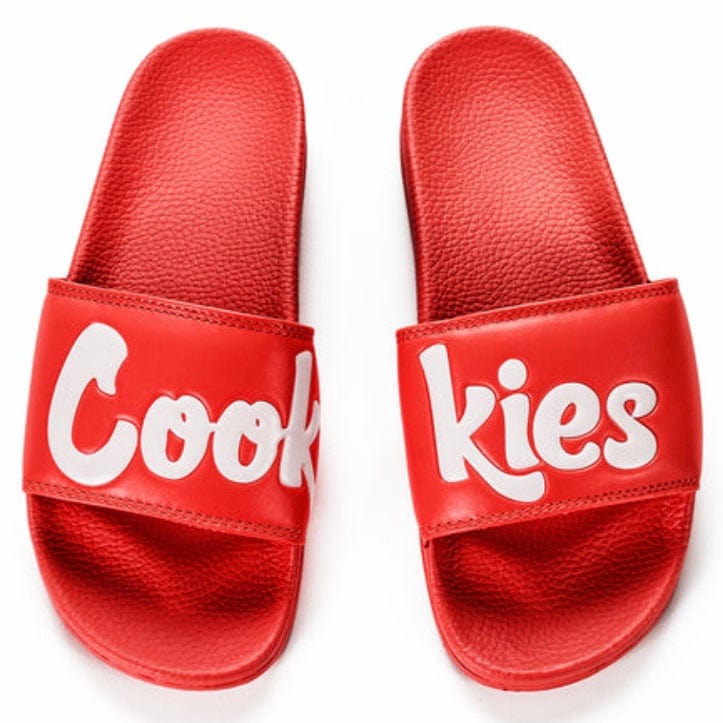 Cookies Original Mint Logo Faux Leather Slides (Red) 1558A6256