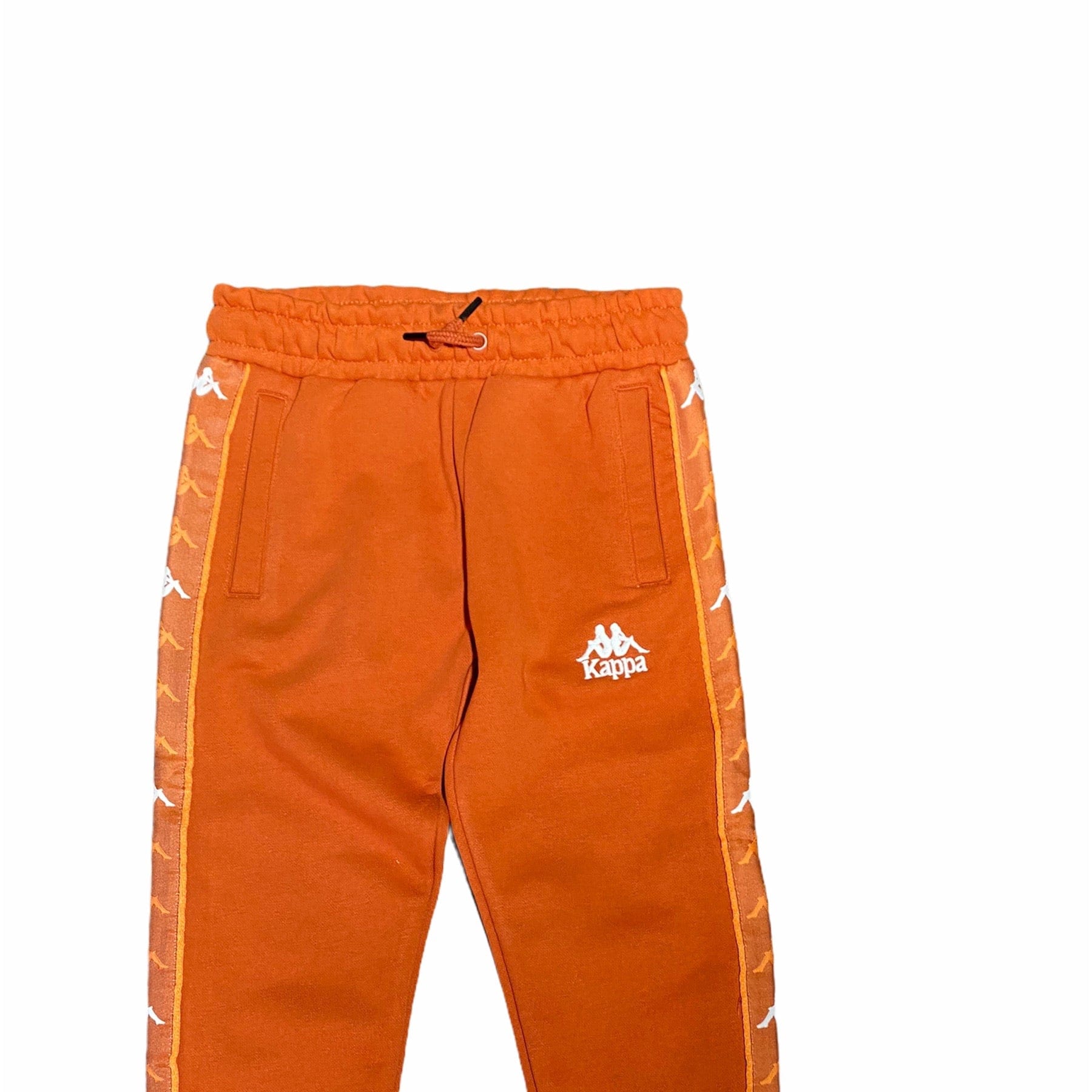 Kids Kappa 222 Banda Alanz 3 Sweatpants (Orange/White)