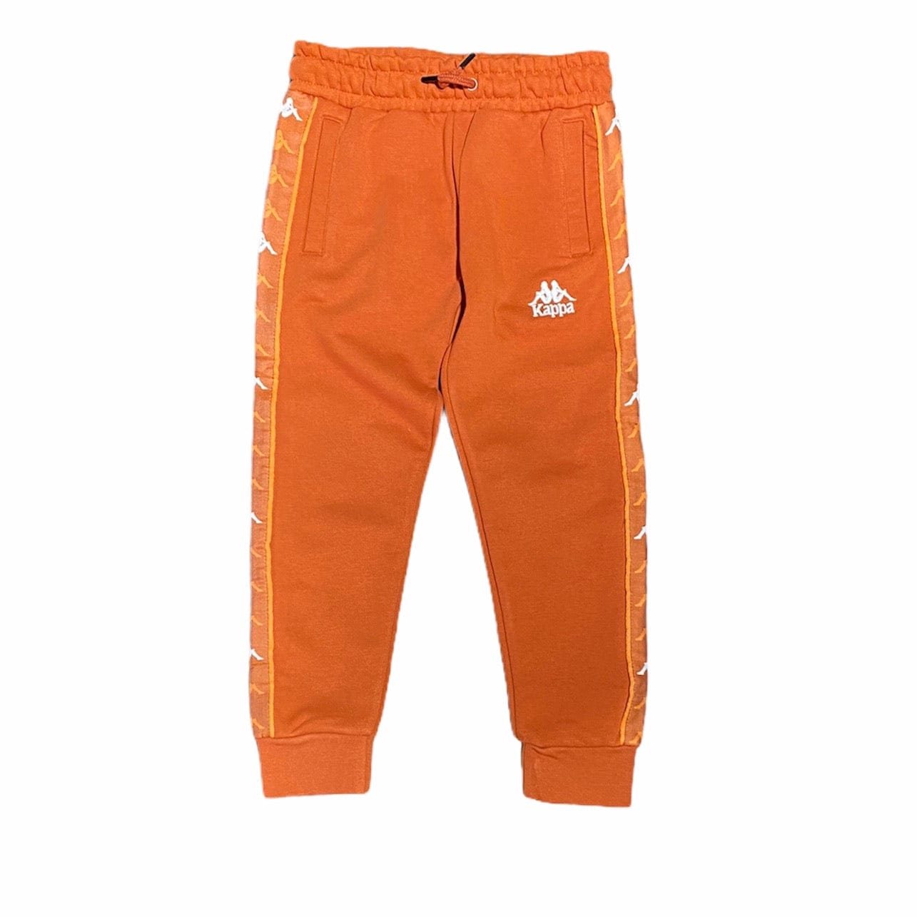 Kids Kappa 222 Banda Alanz 3 Sweatpants (Orange/White)