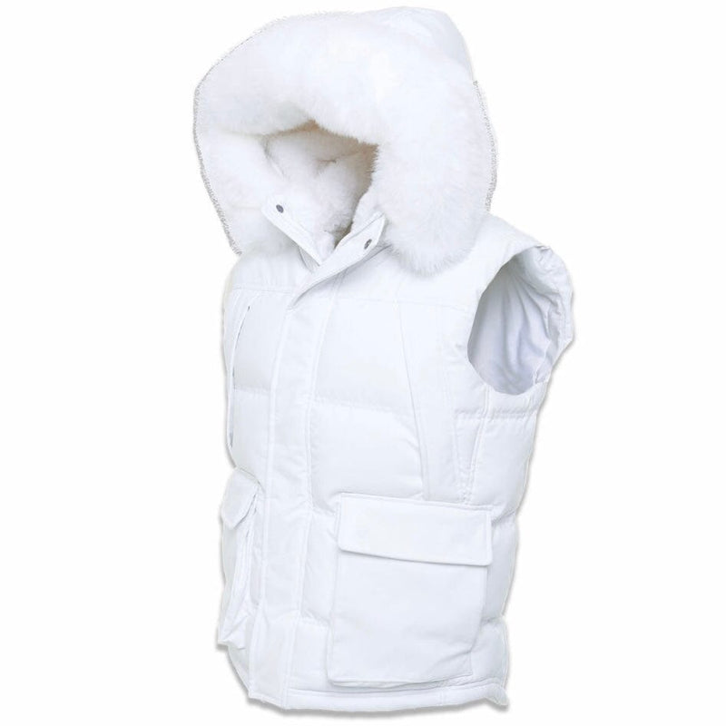 Jordan Craig Yukon Fur Lined Puffer Vest (White) 9371V