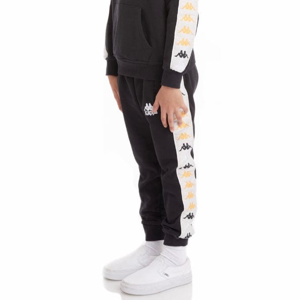 Kids Kappa 222 Banda Alanz 3 Sweatpants (Black Smoke) 33192UW