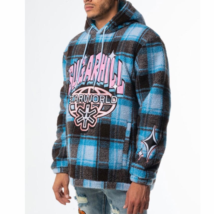 Sugar Hill Starworld Sherpa Hoodie (Blue Plaid) SH22-HOL-13