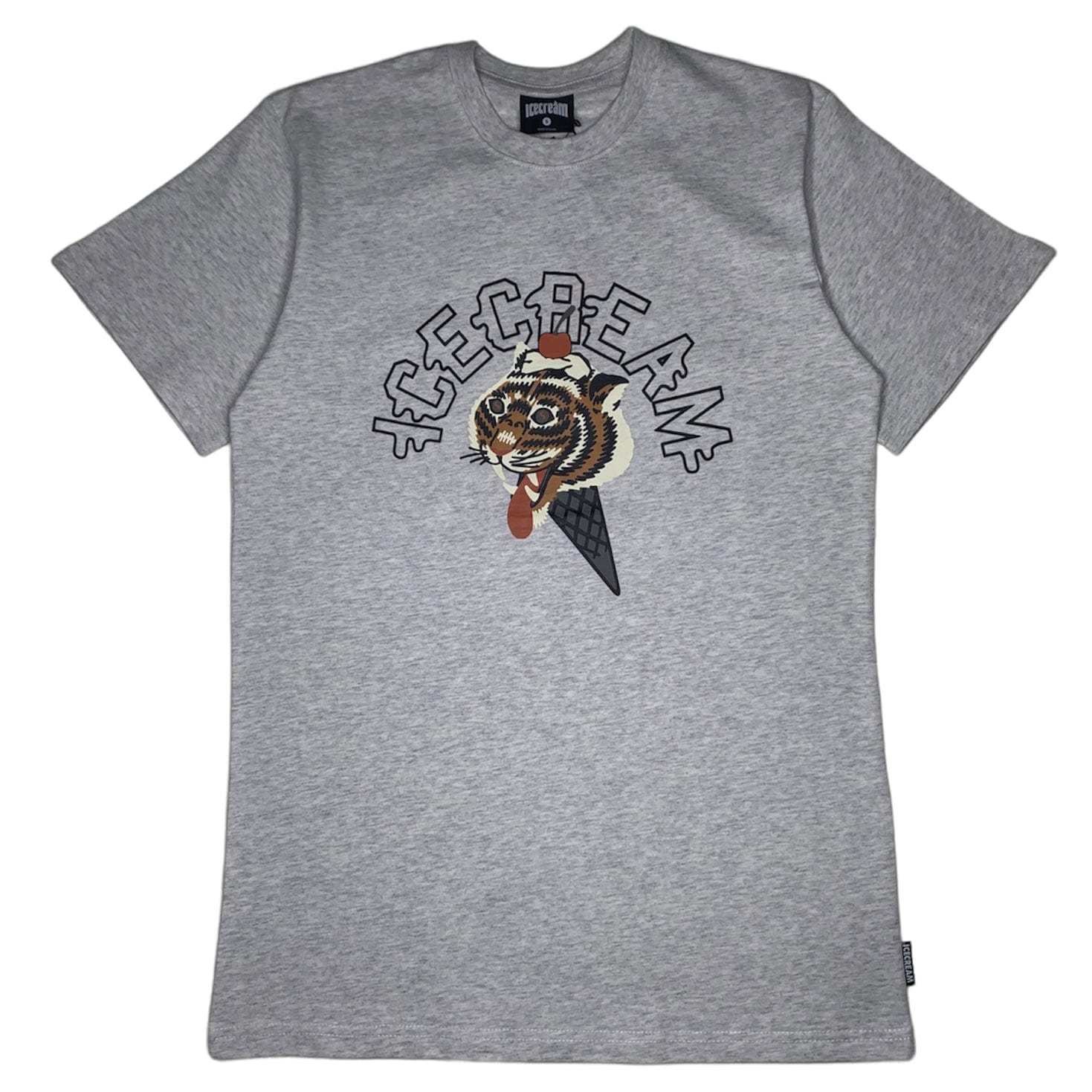 Ice Cream Tiger Style Short Sleeve Tee (Light Heather Grey) 421-6202