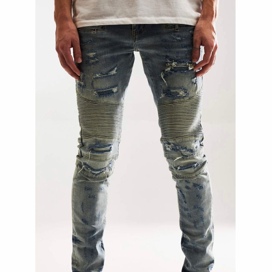 Embellish Stefan Biker Denim Jean (Blue) EMBF221-112