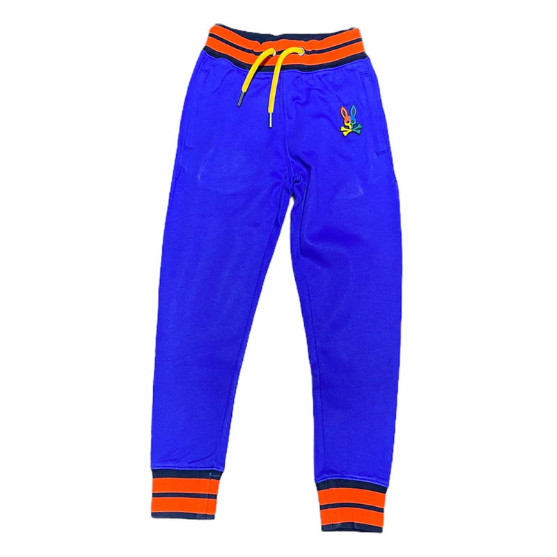 Kids Psycho Bunny Warwick Color Block Logo Pants (Bold Blue)