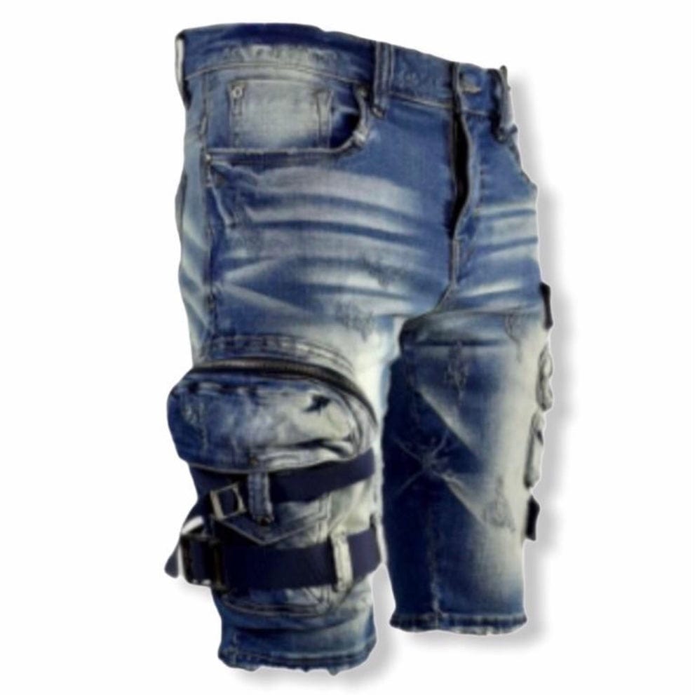 Industrial Indigo Tactical Cargo Denim Shorts (Indigo) INT-WB-272