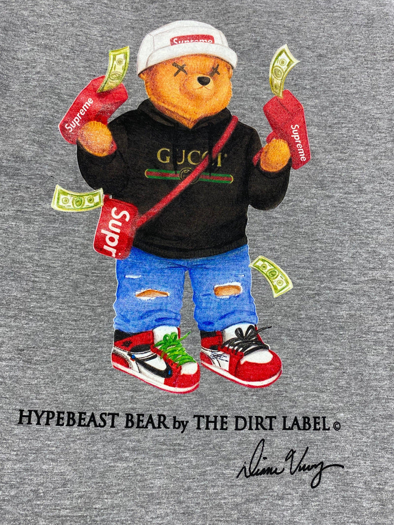 Dirt Label Hypebeast Bear T Shirt (Grey)