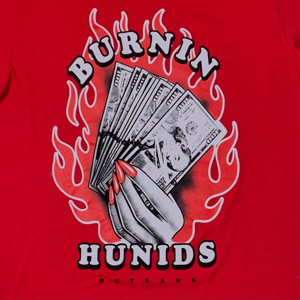 Outrank Burnin Hunids T-Shirt (Red) - OR1244