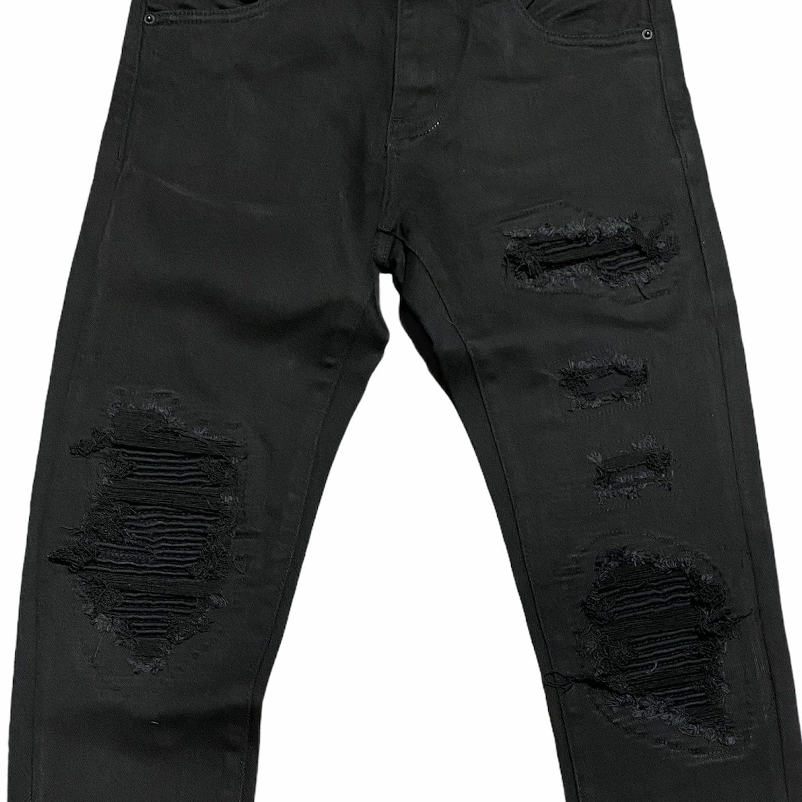 Embellish Spencer Rip & Repair Denim (Jet Black) EMBSPNCR-RR