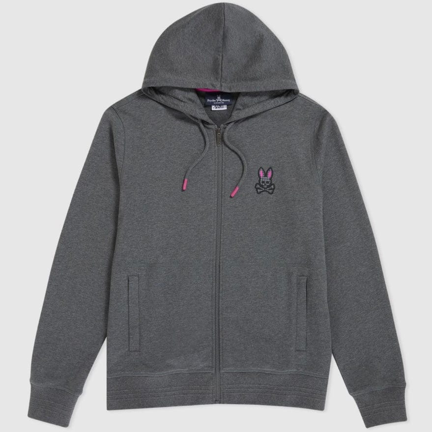 Psycho Bunny Drake Full Zip Hoodie (Heather Storm) B6H604R1FT