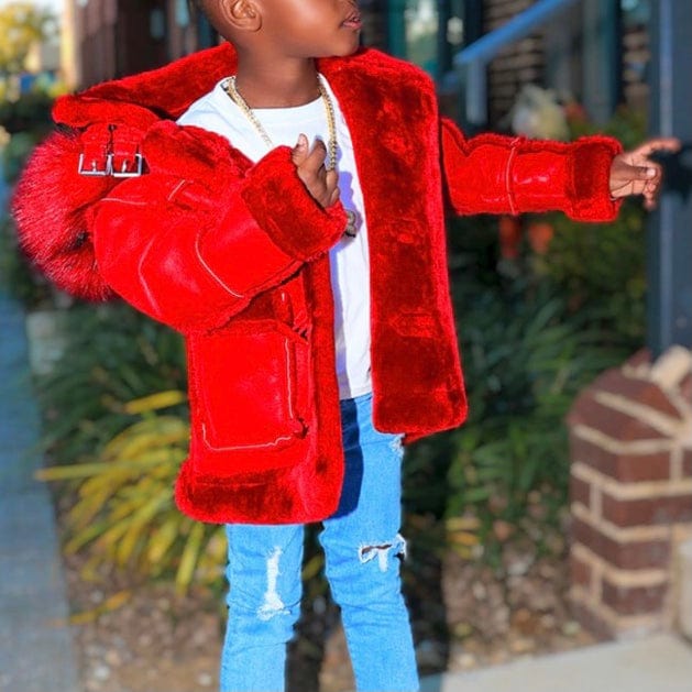 Kids Jordan Craig Denali Shearling Jacket (Red) 91540K