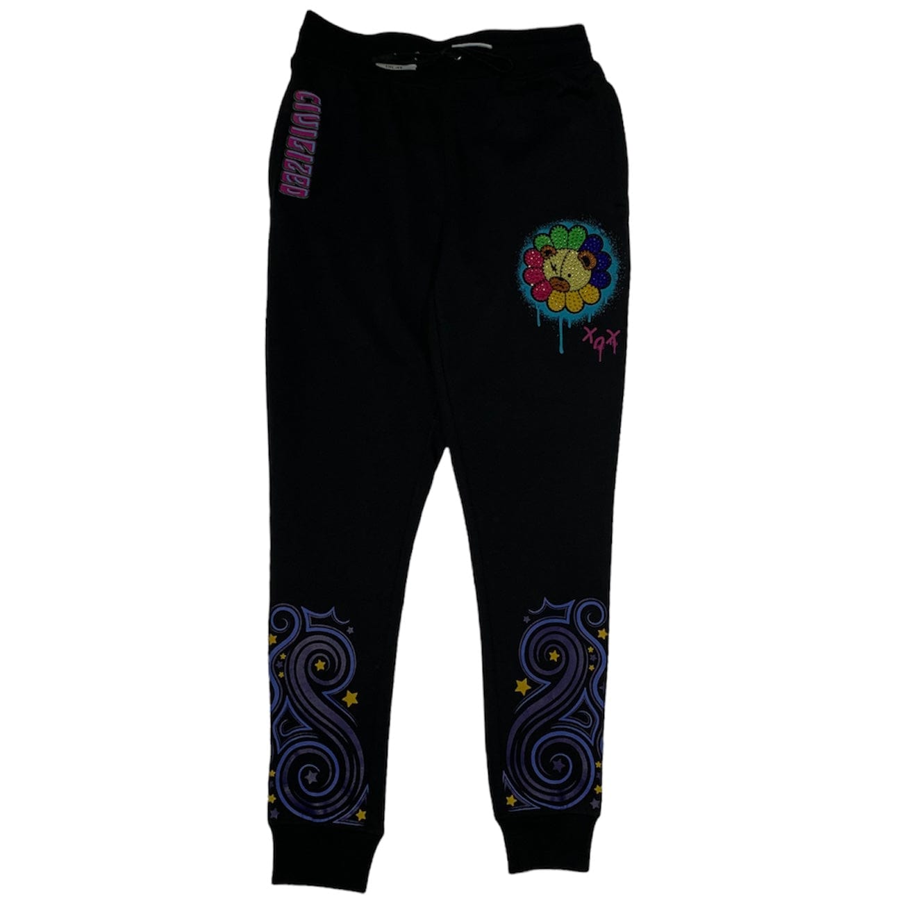 Civilized Bear Flower T Shirt & Jogger Set (Black) CV1431-1432