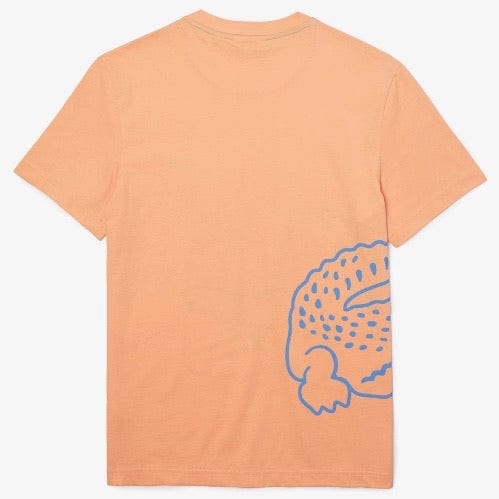 Lacoste Crew Neck Crocodile Print Organic Cotton T Shirt (Light Orange) TH0458