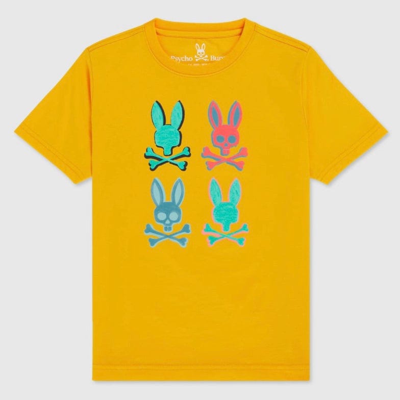 Kids Psycho Bunny Bennett Multi Bunny Tee (Amber Frost) B0U421R1PC