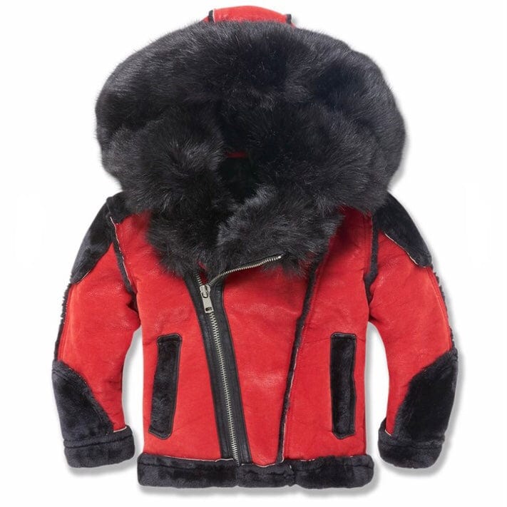 Kids Jordan Craig El Jefe Shearling Moto Jacket (Bred) 91536K