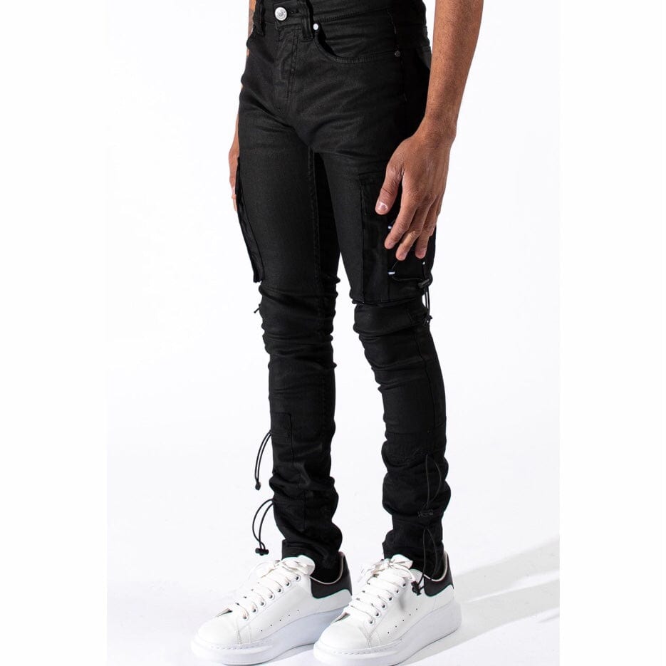 Serenede 1111 Cargo Jeans (Black Wax) 1111-W