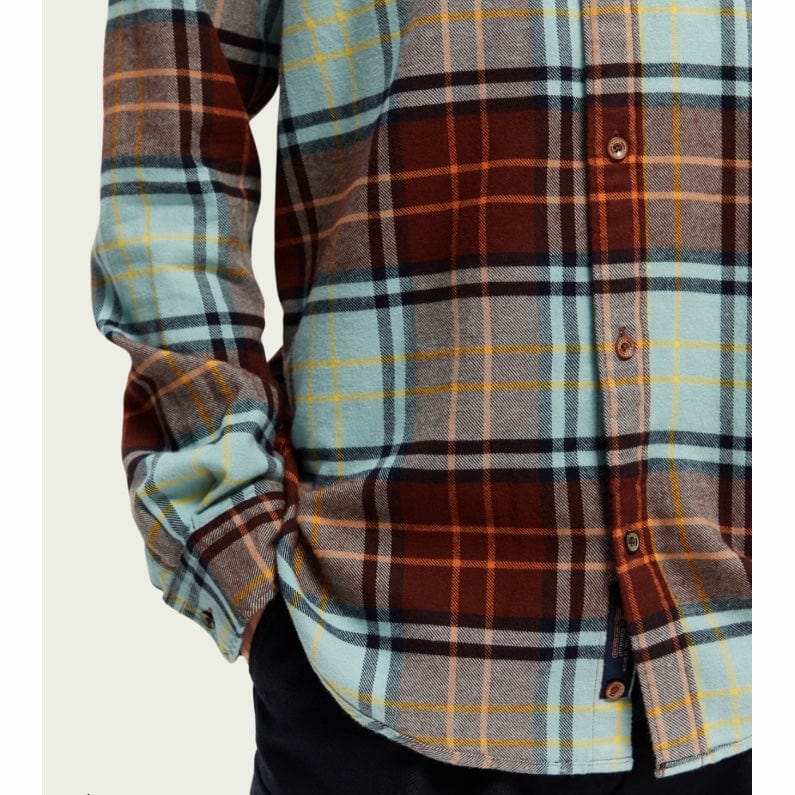 Scotch & Soda Regular Fit Checked Brushed Flannel Shirt (Combo B) 169063