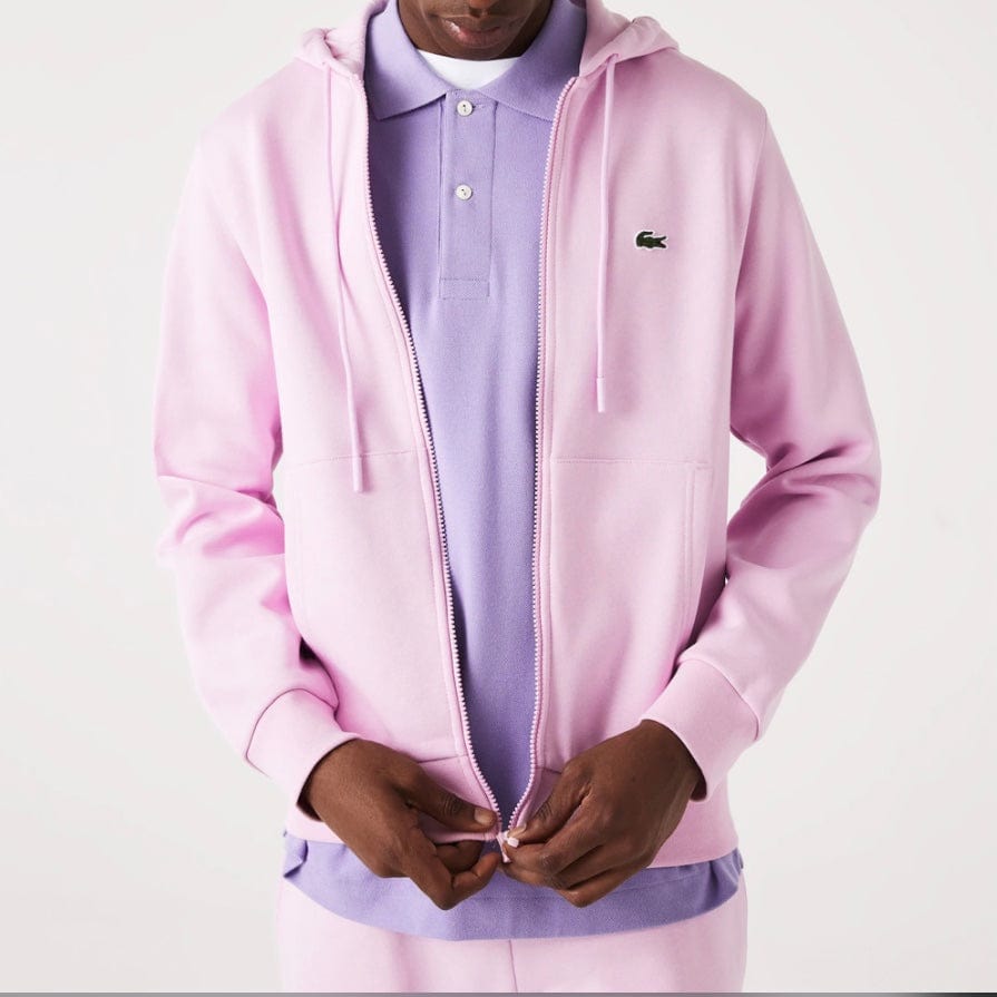 Lacoste Kangaroo Pocket Color-Blocked Hoodie (Pink) SH9626-51