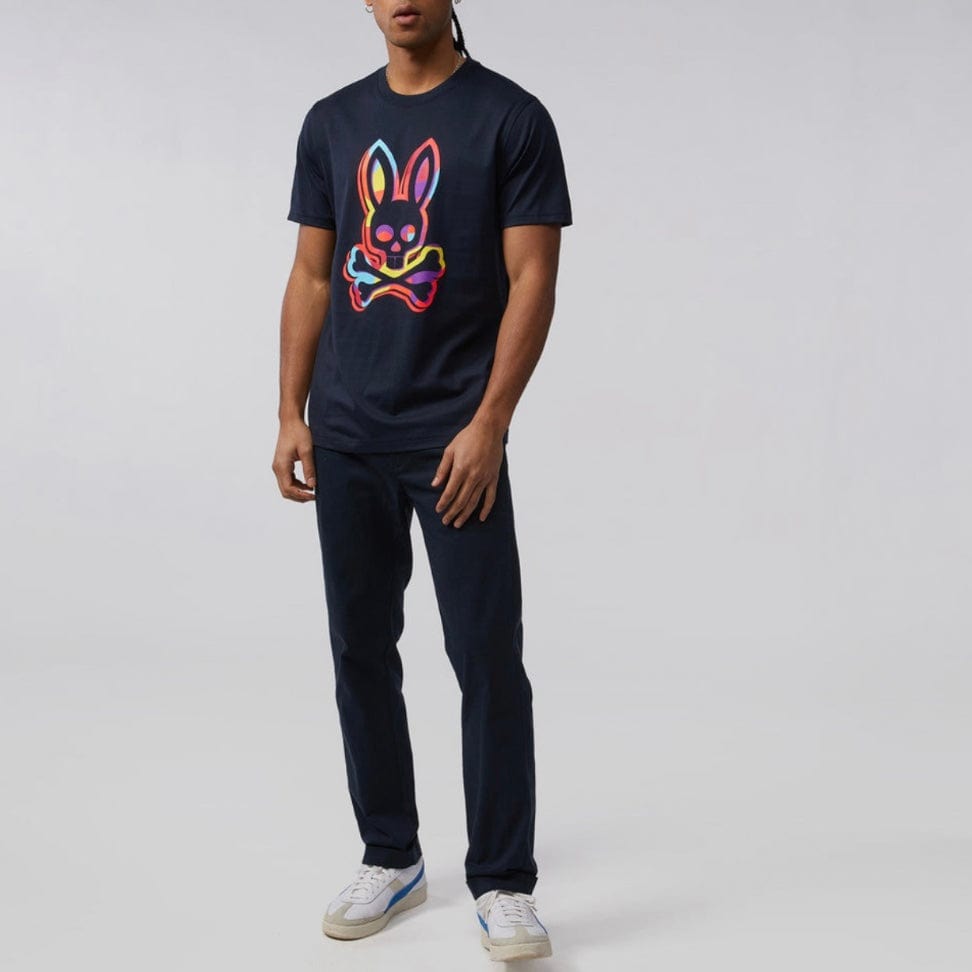 Psycho Bunny Binns Graphic Tee (Navy) B6U464T1PC