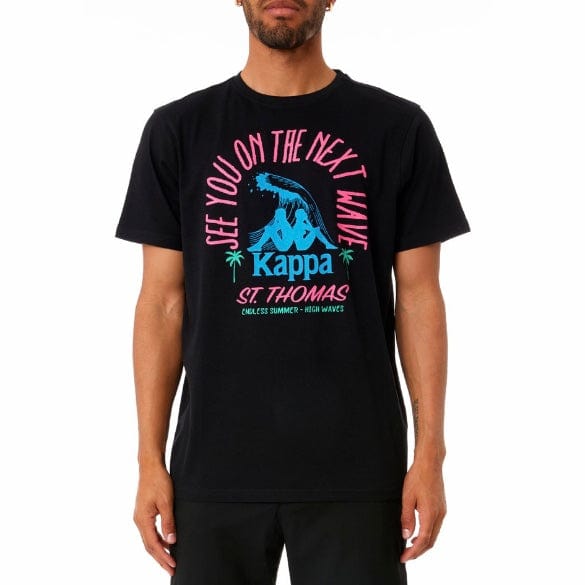 Kappa Authentic Aelous T Shirt (Black/Blue/Pink) 33146IW