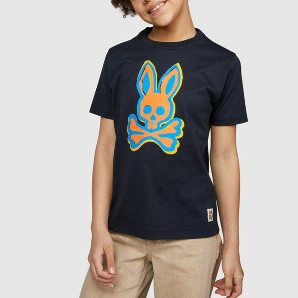 Kids Psycho Bunny Calder Graphic Tee (Navy)