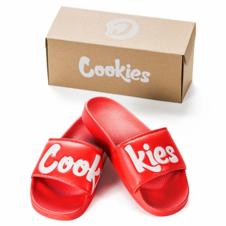 Cookies Original Mint Logo Faux Leather Slides (Red) 1558A6256