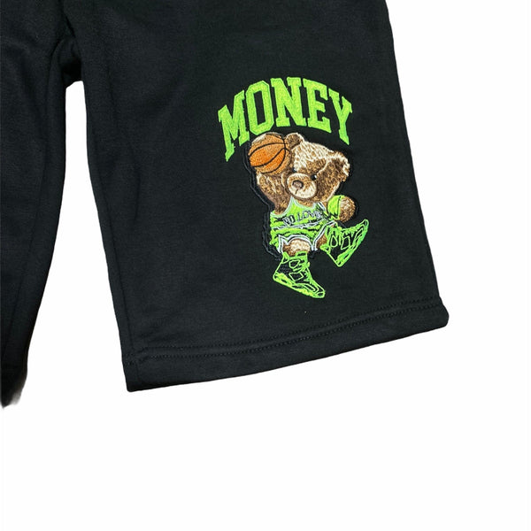 Retro Label 6s Electric Money Shorts (Black/Neon Green) - RL6SEMSH