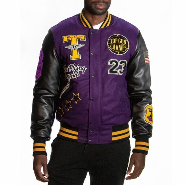 Top Gun Flying Legend Jacket (Purple/Black) TGJ2237 City Wool-Pu Varsity Man – USA