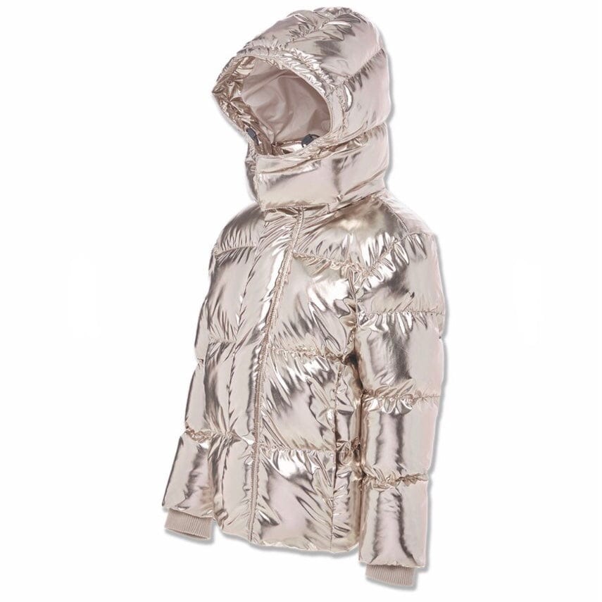 Kids Jordan Craig Metallic Hooded Bubble Jacket (Gold) 91542MK