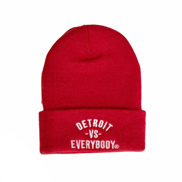 Detroit Vs Everybody Knit Beanie (Red)
