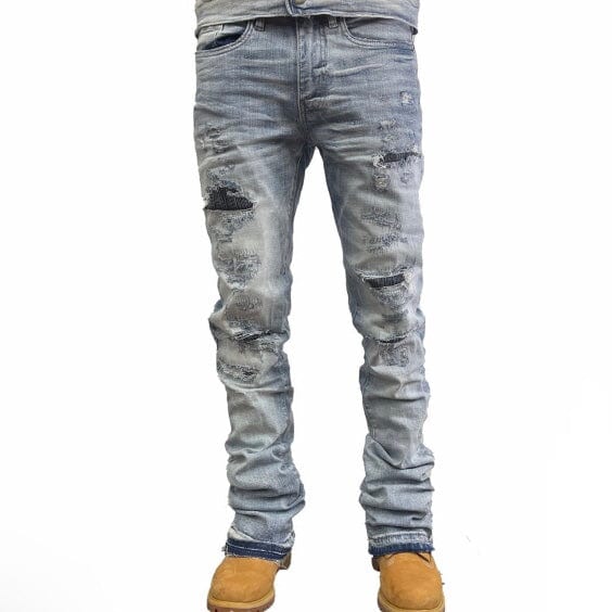 Jordan Craig Theo Slight Flare Stack Denim (Lightning Blue) JF300R