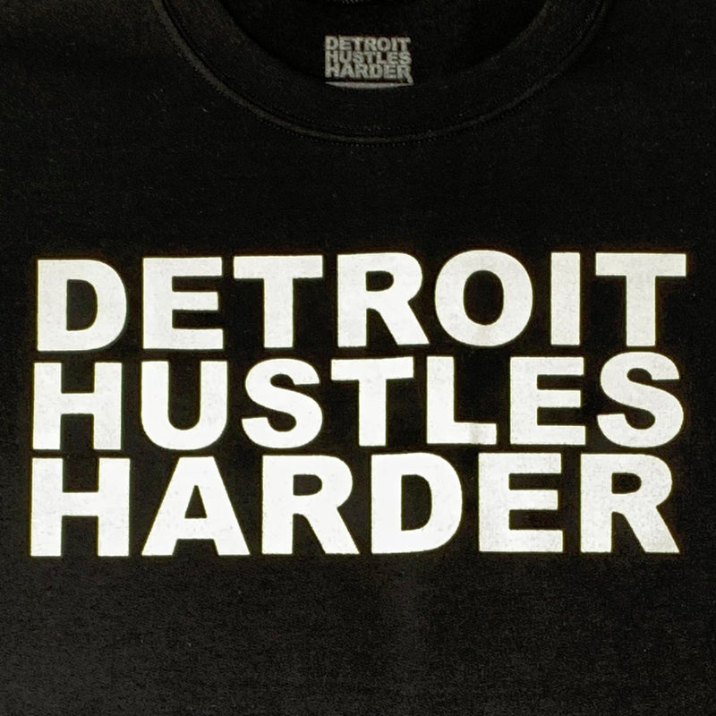 Detroit Hustles Harder Crewneck (Black) - DETC13